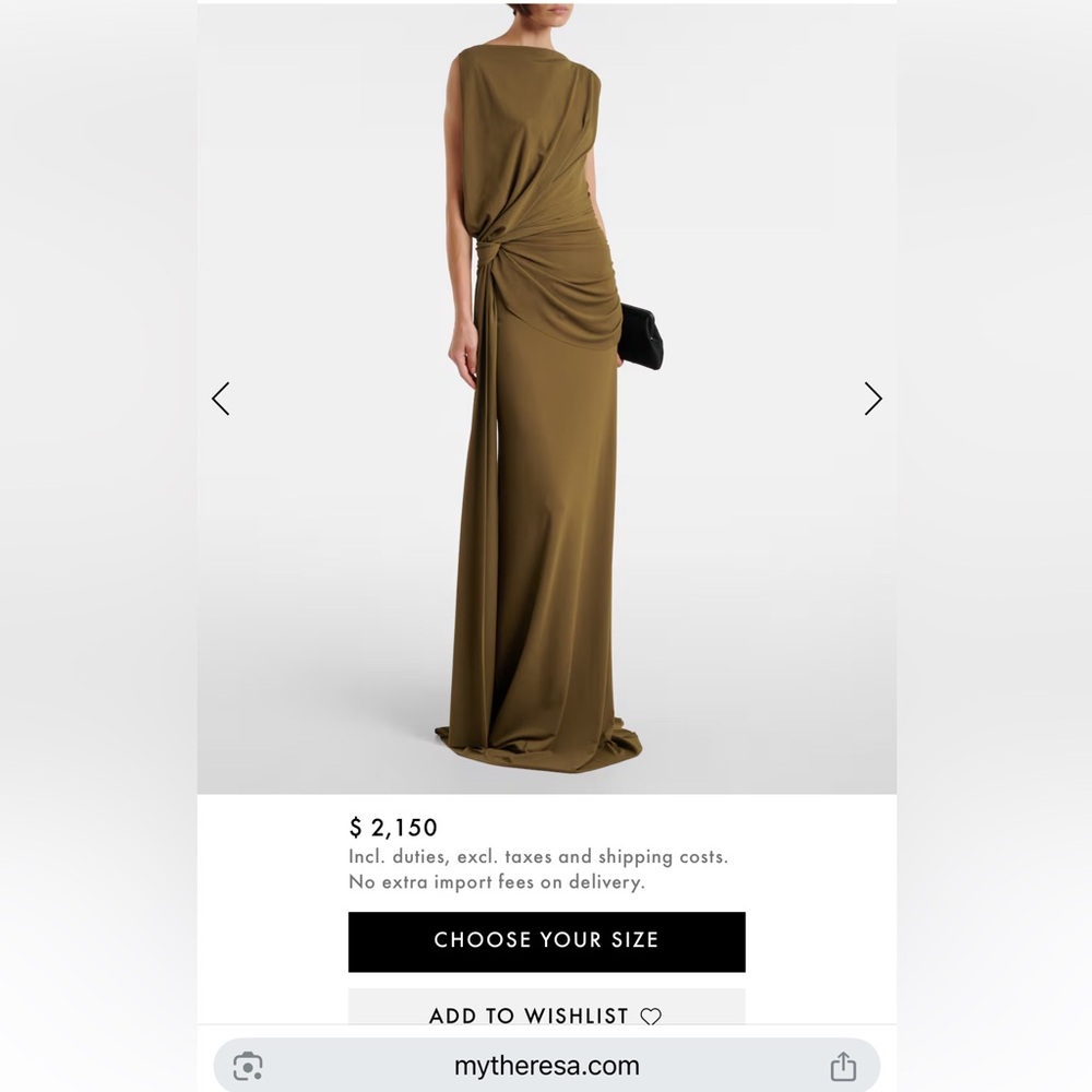 Alex Perry Dropped Crepe Jersey Gown - Picture 7 of 7